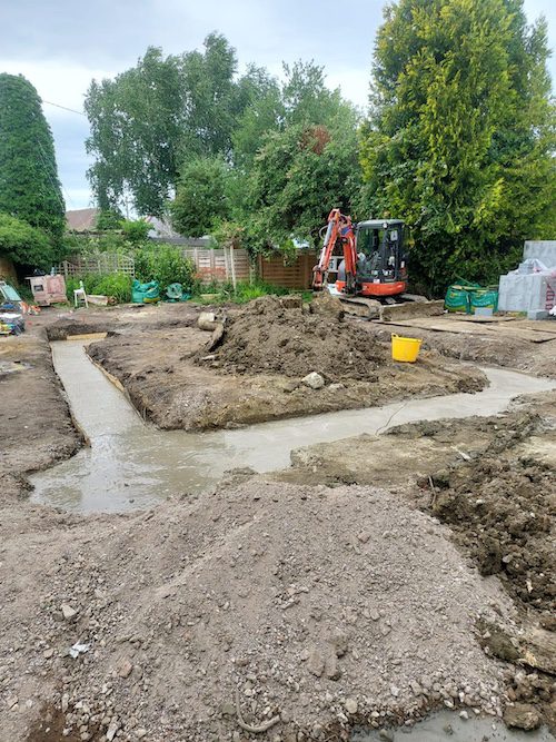 Residential foundation installation by professional groundwork contractors in Surrey.