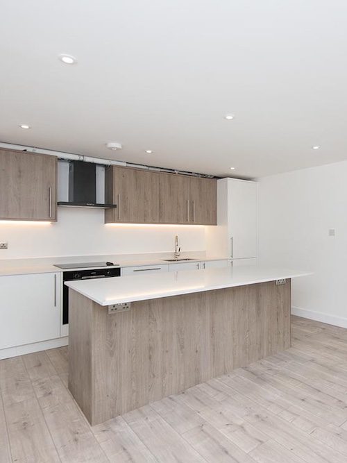Flat A Kitchenlounge KT5’s bespoke joinery in Surbiton property refurbishment.