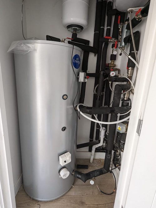 Detailed view of air source heat pump technology